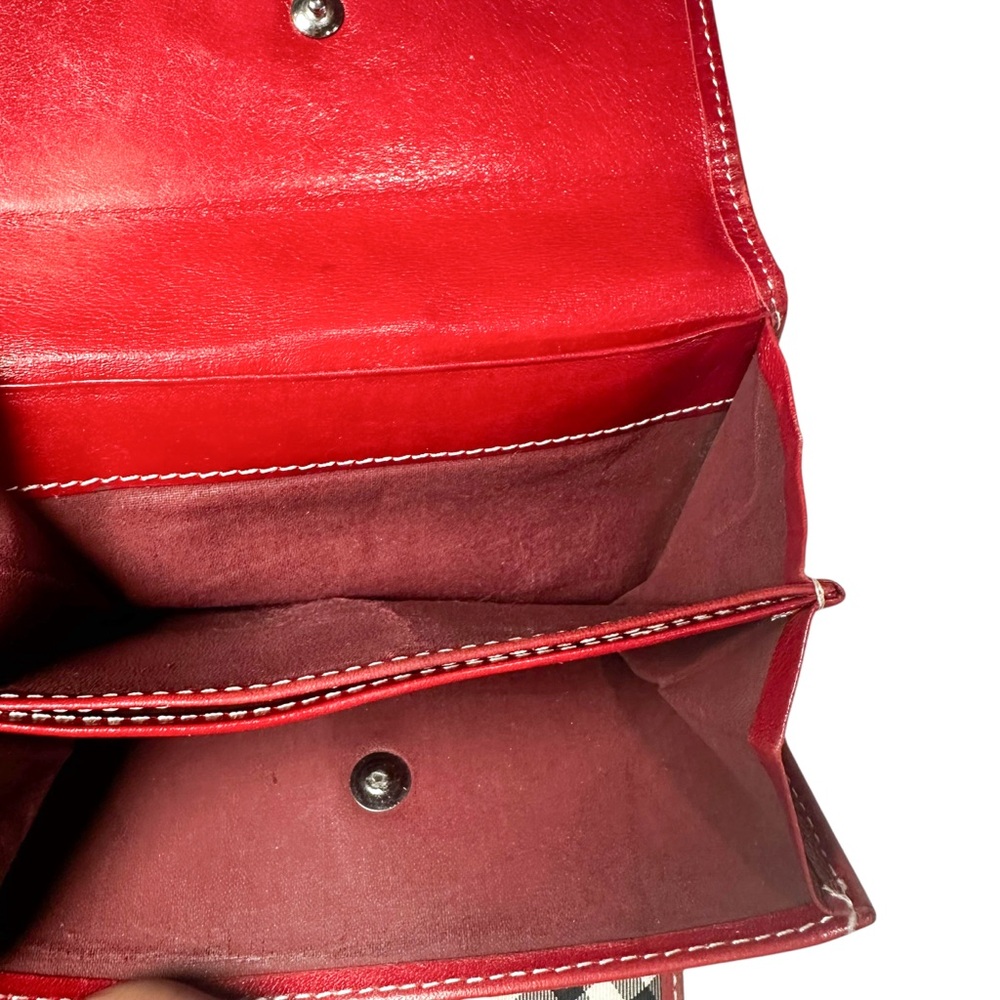 Burberry London Nova Check Red Leather Snap Wallet - Picture 5 of 8